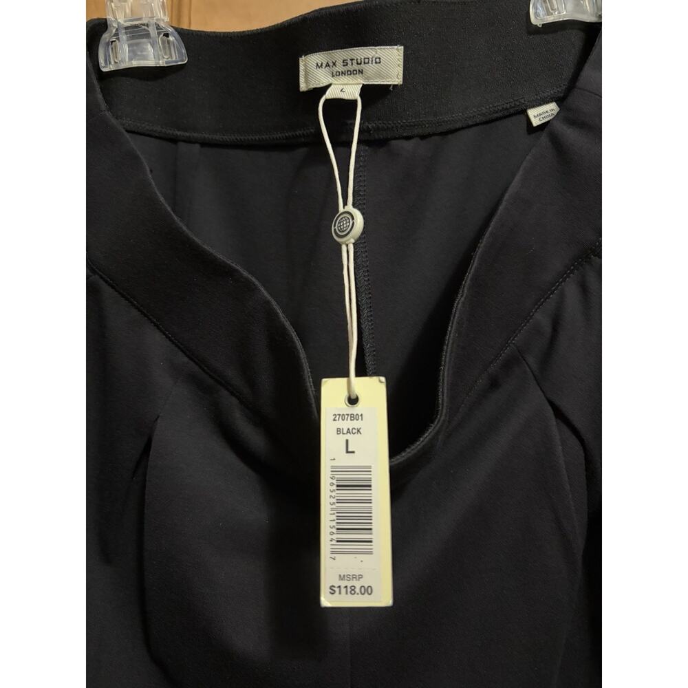 Max Studio Size L Wide Leg Dress Pants Black New with Tags. MSRP $118 - Picture 3 of 6